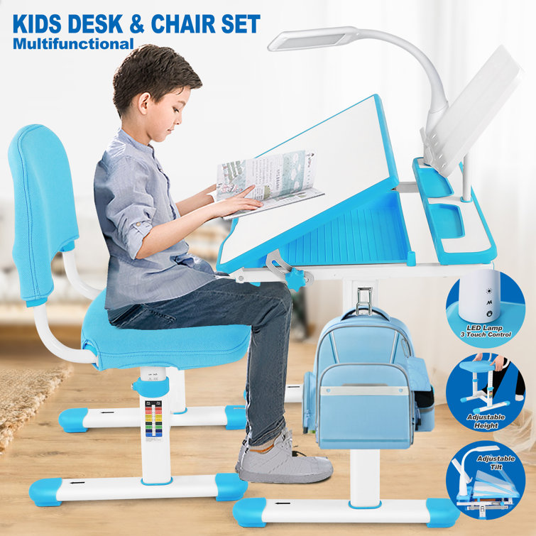 Kids desk shop chair set